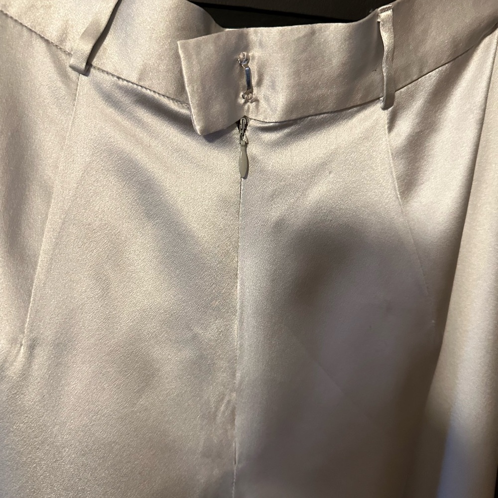 Pol Atteu Haute Couture Elegant Silver Silk pants - Picture 3 of 3